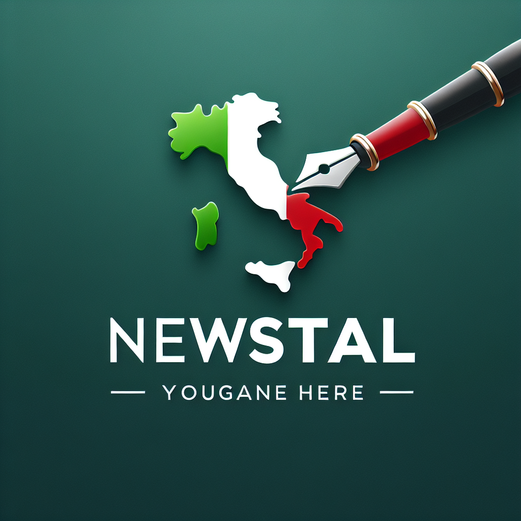 Crea un logo moderno ed essenziale con i colori della bandiera italiana (verde, bianco e rosso), includendo un’icona stilizzata a forma di mappa dell’Italia o una penna stilografica. Il nome “NewsItal” deve essere leggibile, in font sans-serif, con un look professionale e affidabile.